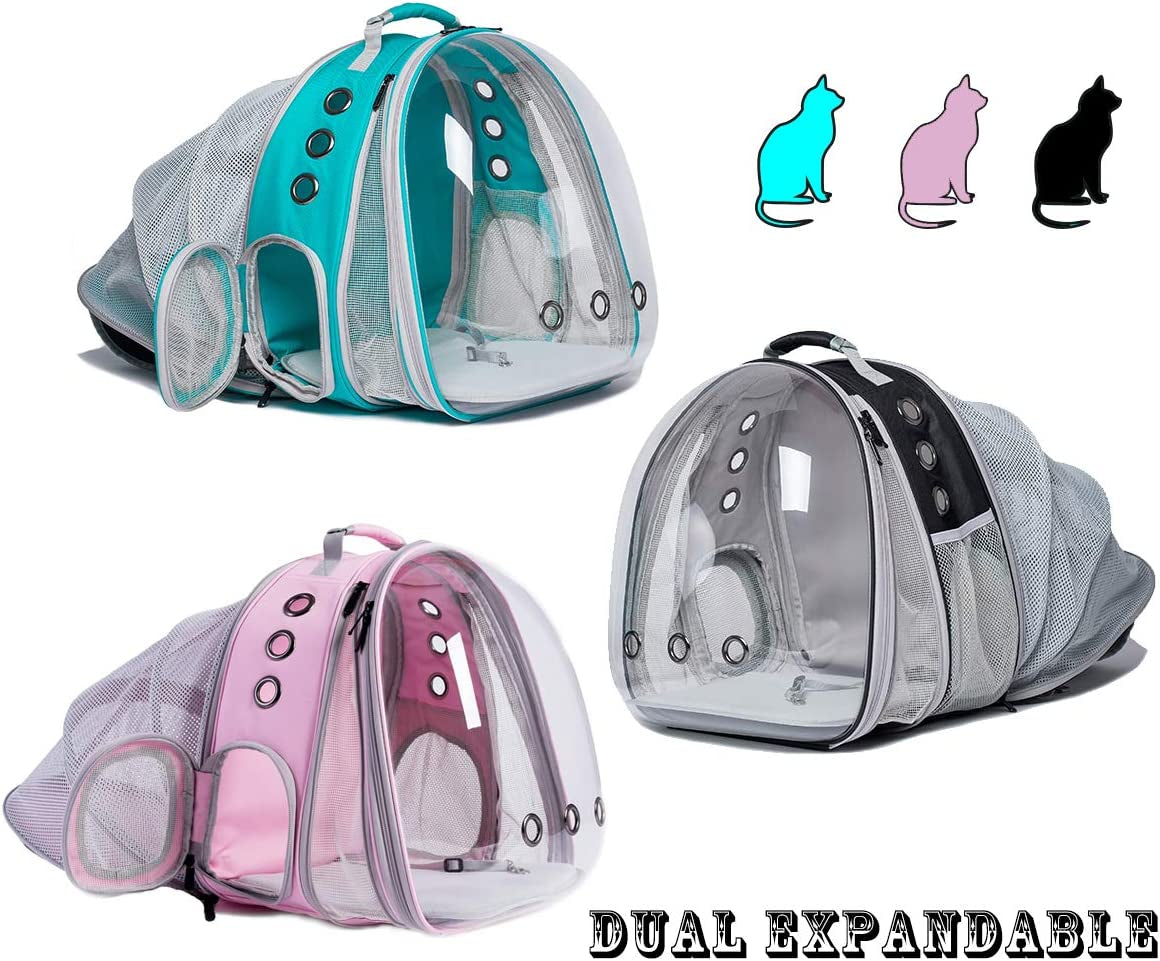 Expandable Polarized Cat Backpack Carrier for Pets up to 20 lbs - Versatile Front and Back Space Capsule Design for Cats and Small Dogs, Ideal for Hiking and Travel
