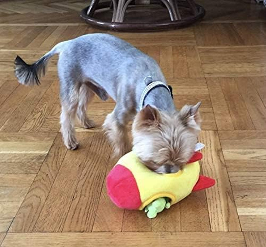 Interactive Plush Hide and Seek Squirrel Puzzle Toy for Small Dogs (Spaceship and Aliens)