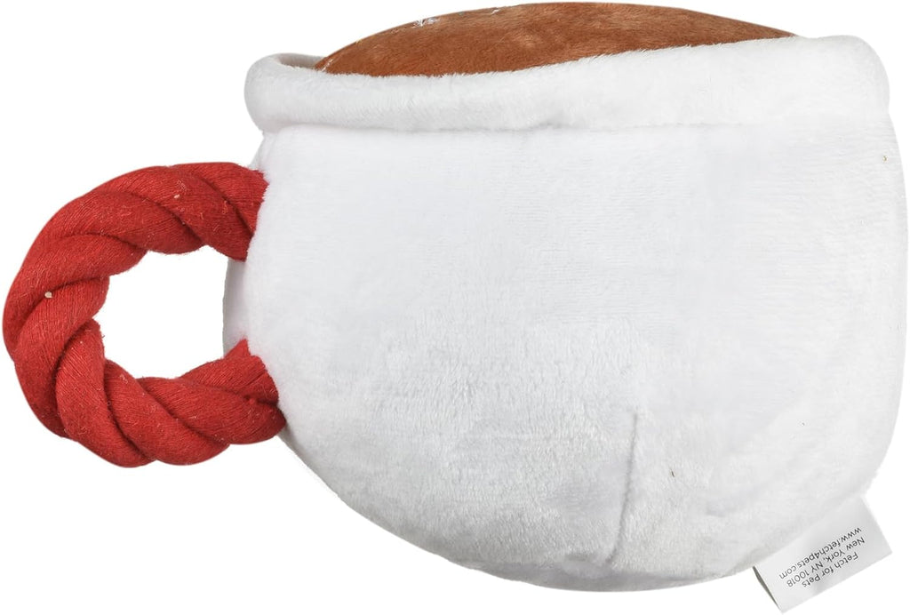 Central Perk Coffee Mug Plush Dog Toy with Rope Handle | Soft Squeaky Toy for Dogs | Stuffed Dog Toy with Squeaker for Enhanced Playtime, Friends Collectible