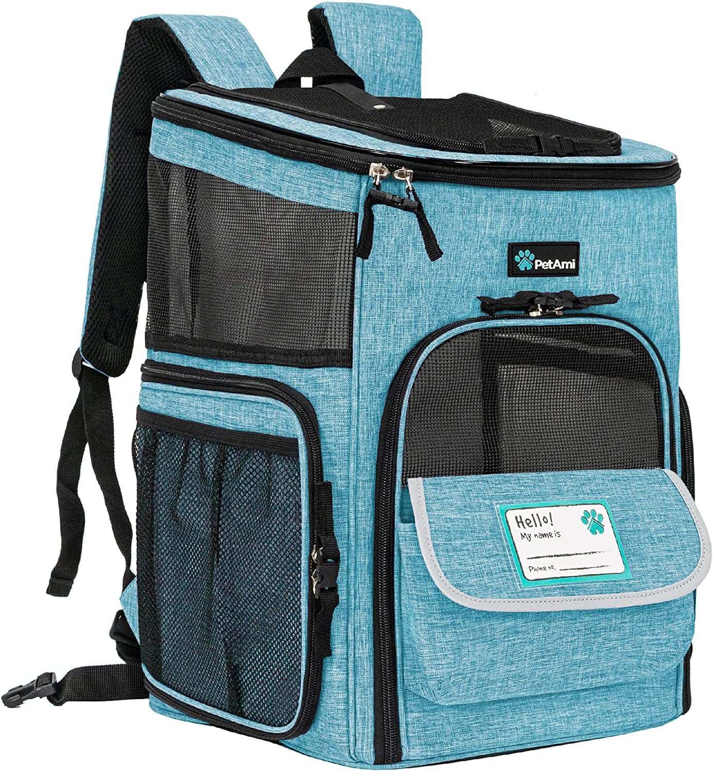 Airline Approved Dog and Cat Backpack Carrier with 4-Way Entry, Ventilated Mesh Design, Collapsible for Small Pets up to 18 lbs, Ideal for Hiking and Travel, Charcoal Gray