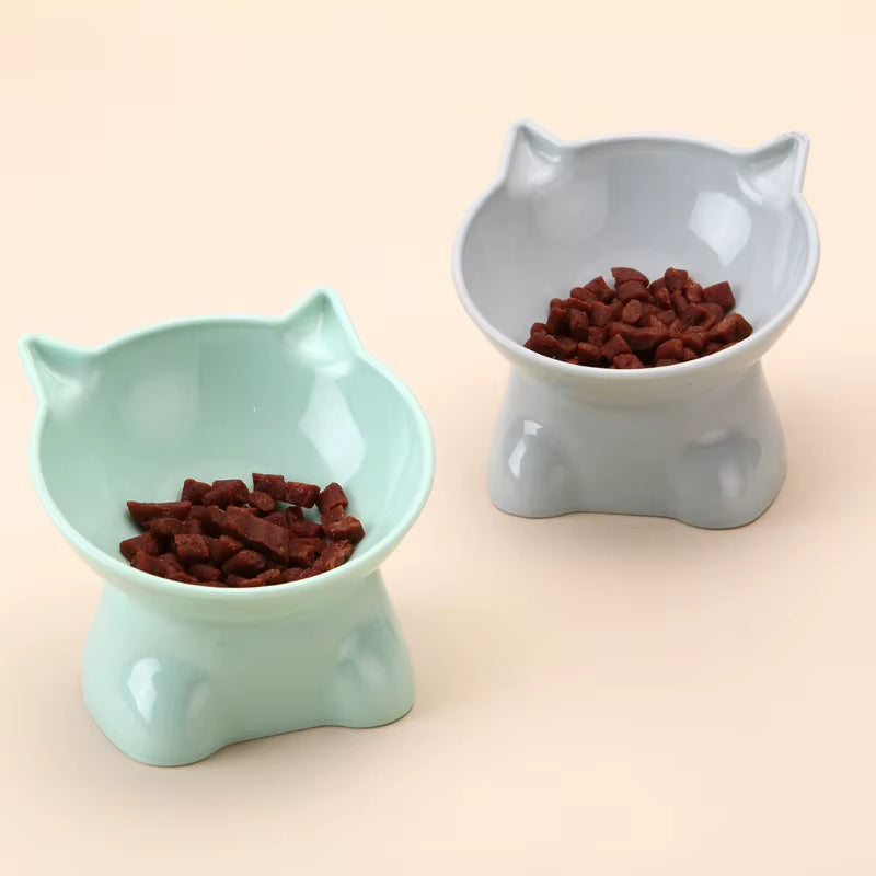Elevated Cat Bowl - Stylish High-Legged Design for Food and Water - Ideal for Cats and Dogs - Black Color