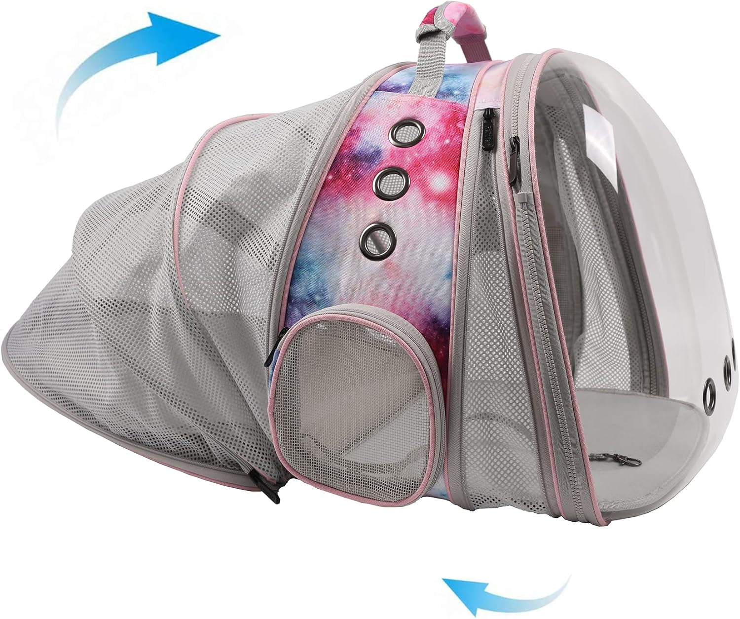 Expandable Polarized Cat Backpack Carrier for Pets up to 20 lbs - Versatile Front and Back Space Capsule Design for Cats and Small Dogs, Ideal for Hiking and Travel