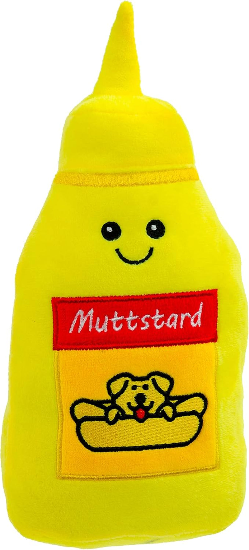 Plush Dog Chew Toy Set - Fruits, Cupcakes, Ice Creams, and Mug with Squeaker (10" Ketchup & Mustard)