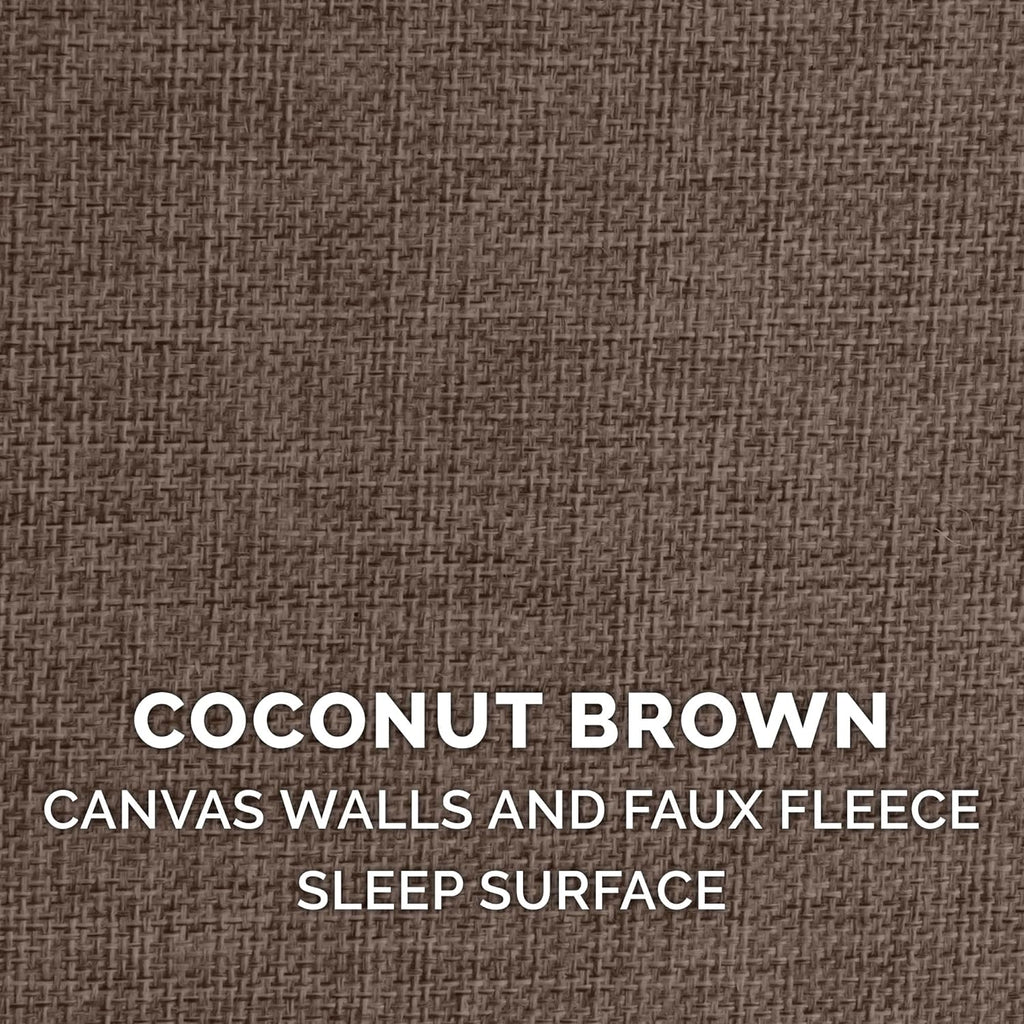 Indoor Pet House for Cats and Small Dogs, Collapsible and Foldable with Plush Ball Toy - Living Room Footstool Cat Condo in Coconut Brown, Small