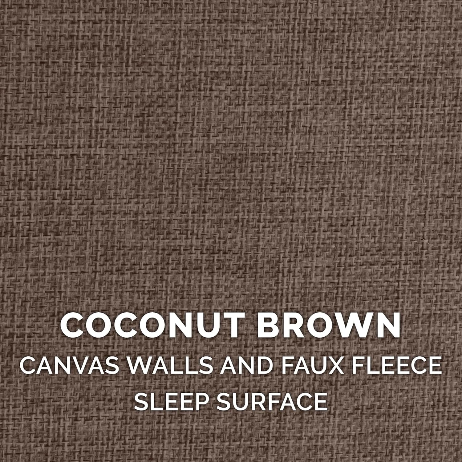 Indoor Pet House for Cats and Small Dogs, Collapsible and Foldable with Plush Ball Toy - Living Room Footstool Cat Condo in Coconut Brown, Small
