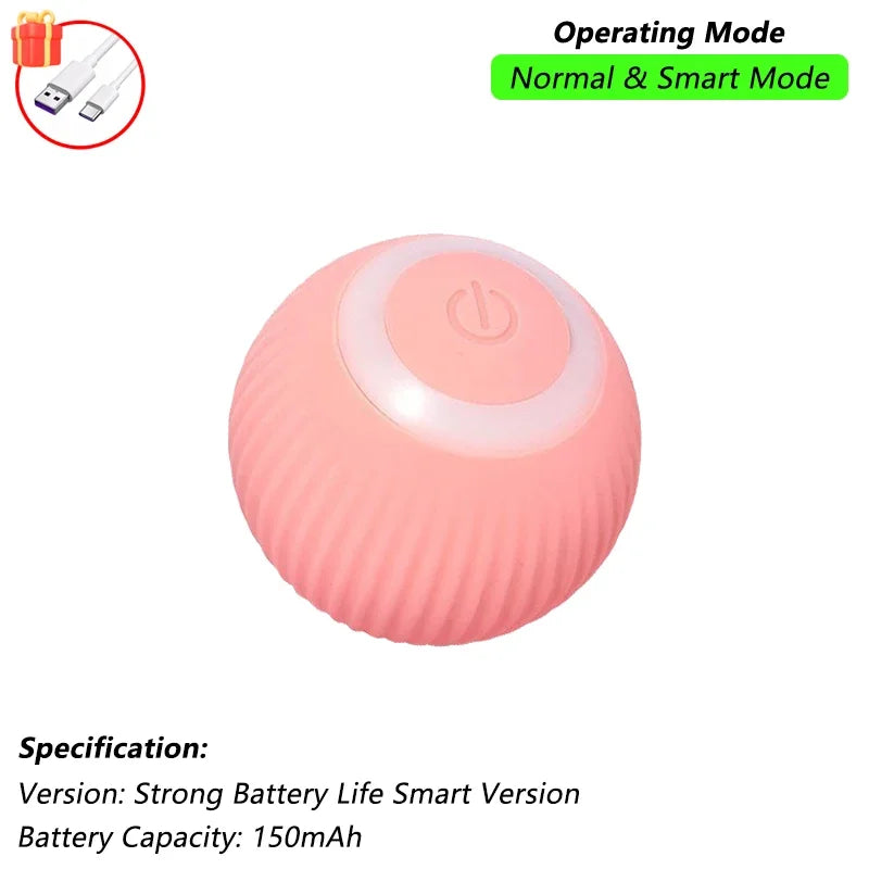 Interactive Automatic Rolling Ball Toy for Dogs and Cats with Faux Tail - Rechargeable Smart Electric Training Device Imitating Mouse Behavior
