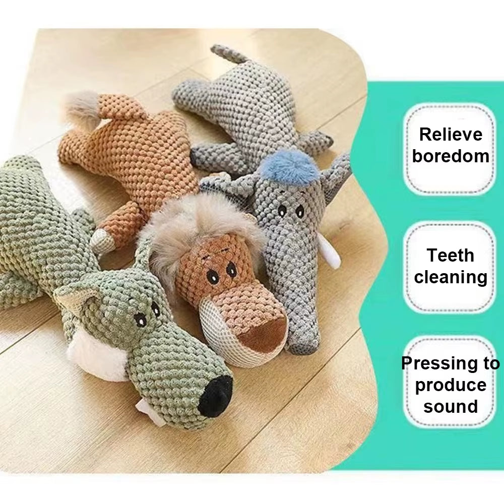 Plush Bite-Resistant Dog Toy with Sound for Small Breeds - Dental Care and Stress Relief Pet Accessory